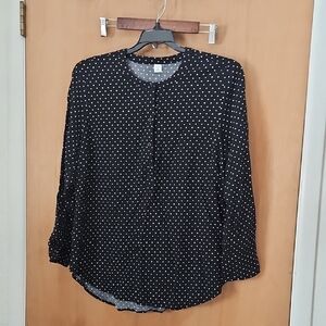 Old Navy Black Buttoned Long Sleeve Blouse